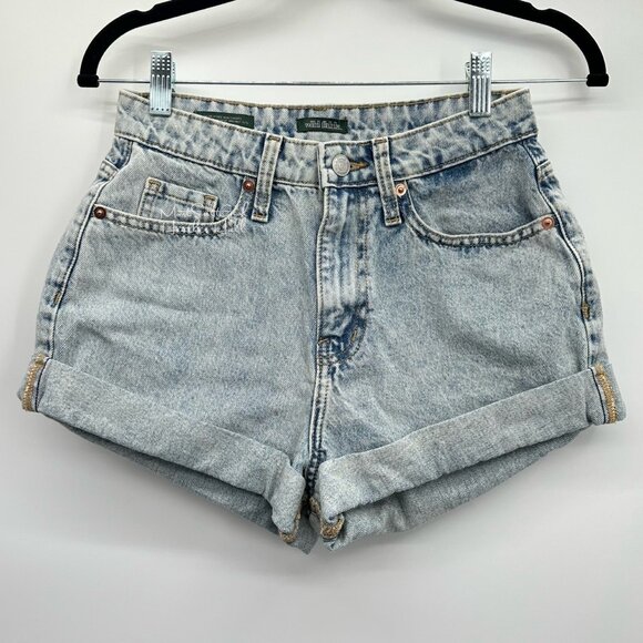 Wild Fable Light Acid Wash Highest Rise Mom Shorts Size 25 - Picture 1 of 4